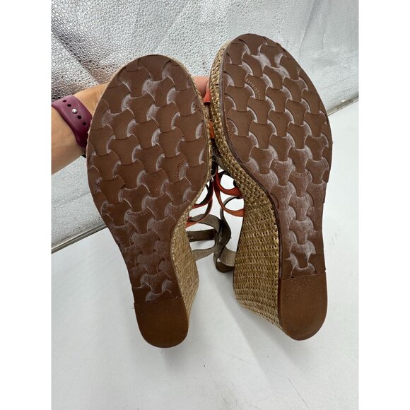 Cobb Hill by New Balance Womens Strappy Sandals 10M Orange Wedge Slingback Y2K - Picture 12 of 12